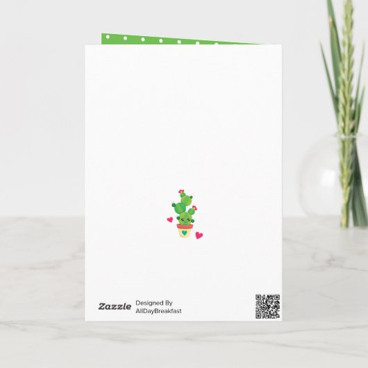 Valentijn van Cute Hedégels | Cactus Je bent perfe Feestdagen Kaart (Achterkant)