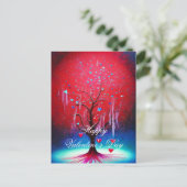 Valentijn van de gloeiende hartboom briefkaart (Staand voorkant)