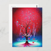 Valentijn van de gloeiende hartboom briefkaart (Voorkant / Achterkant)