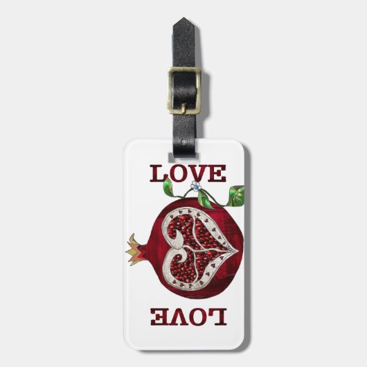 Valentijn van de hartslag van Pomegranaat Bagagelabel (Voorkant verticaal)