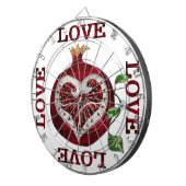 Valentijn van de hartslag van Pomegranaat Dartbord (Voorkant Rechts)