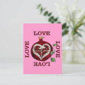 Valentijn van de hartslag van Pomegranaat Feestdagenkaart (Staand voorkant)