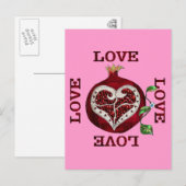 Valentijn van de hartslag van Pomegranaat Feestdagenkaart (Voorkant / Achterkant)