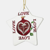 Valentijn van de hartslag van Pomegranaat Keramisch Ornament (Links)