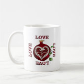 Valentijn van de hartslag van Pomegranaat Koffiemok (Links)