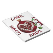 Valentijn van de hartslag van Pomegranaat Notitieblok (Schuin)