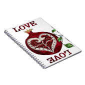 Valentijn van de hartslag van Pomegranaat Notitieboek (Rechterzijde)