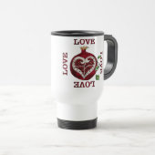 Valentijn van de hartslag van Pomegranaat Reisbeker (Voorkant rechts)