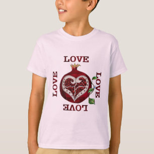Valentijn van de hartslag van Pomegranaat T-shirt
