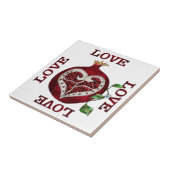 Valentijn van de hartslag van Pomegranaat Tegeltje (Zijkant)