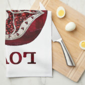 Valentijn van de hartslag van Pomegranaat Theedoek (Quarter Fold)