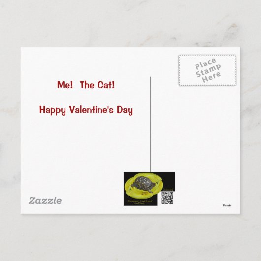 Valentijn van de kat feestdagenkaart (Achterkant)