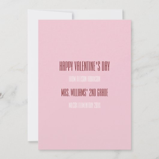 Valentijn van de klassroom Kaart (Achterkant)