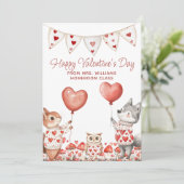 Valentijn van de leerkracht naar de klas feestdagenkaart (Staand voorkant)