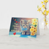 Valentijn van de schoonheidsliefde Kitten Yellow D Kaart (Gele Bloem)