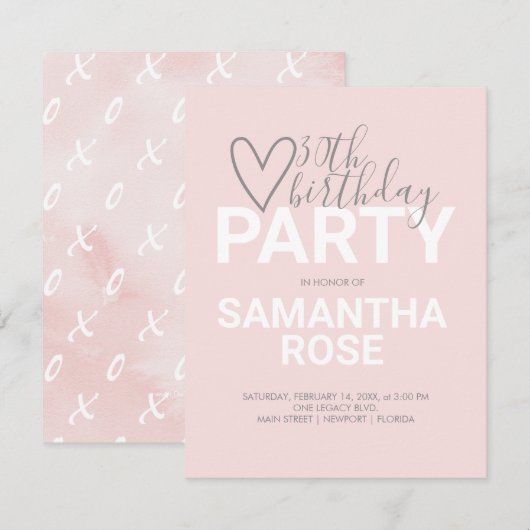 Valentijn van de waterverf 30e verjaardag (Voorkant / Achterkant)