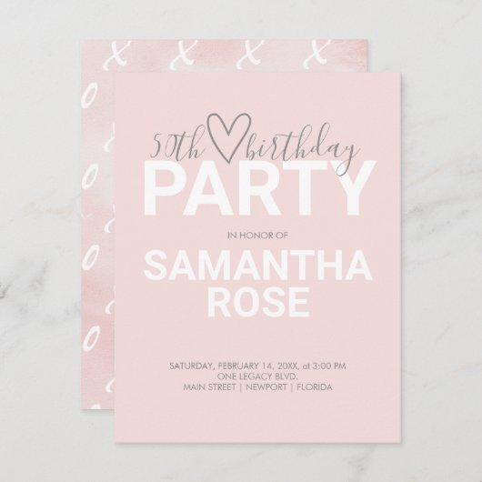 Valentijn van de waterverf 50e verjaardag (Voorkant / Achterkant)