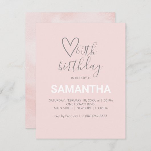 Valentijn van de waterverf 60e verjaardag (Voorkant / Achterkant)