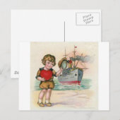 Valentijn van een  cruiseschip feestdagenkaart (Voorkant / Achterkant)