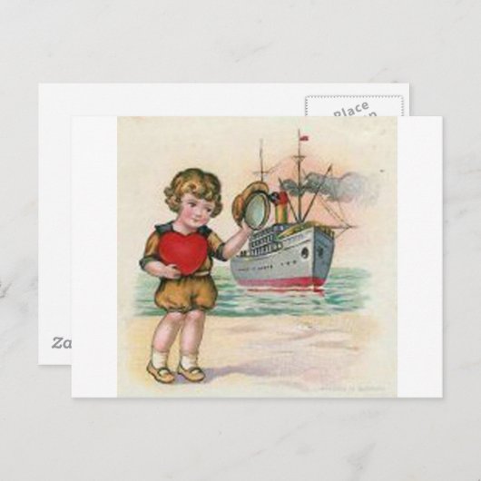 Valentijn van een  cruiseschip feestdagenkaart (Voorkant / Achterkant)