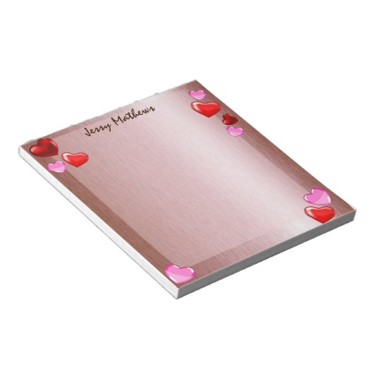 VALENTIJN VAN ELEGANT WATERVERF HOORT LOVE GOLDEN NOTITIEBLOK (Schuin)