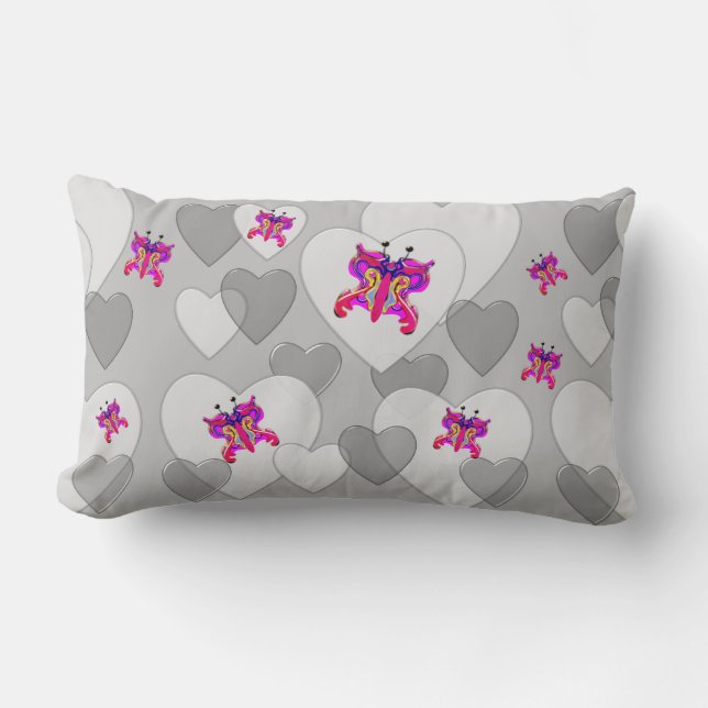 Valentijn van het hart, grijze achtergrond kussen (Voorkant)