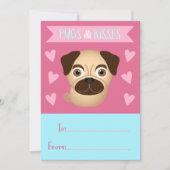 Valentijn van het Kind Pugs en Kisses Feestdagenkaart (Voorkant)