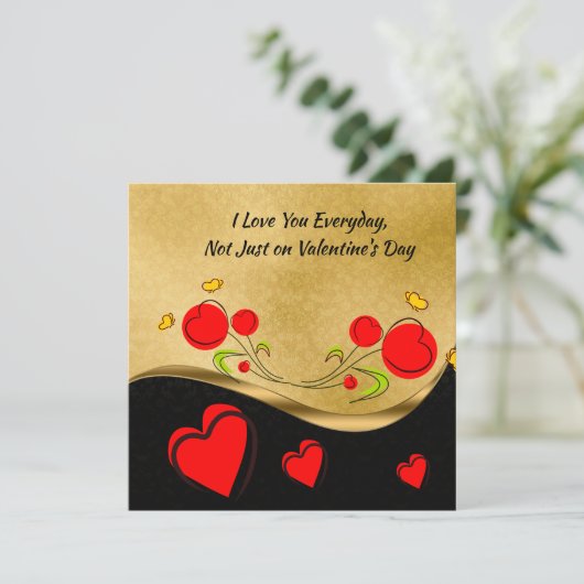 Valentijn van het rode hart kaart (Staand voorkant)