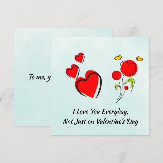 Valentijn van het rode hart kaart (Voorkant / Achterkant)