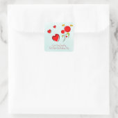 Valentijn van het rode hart vierkante sticker (Tas)