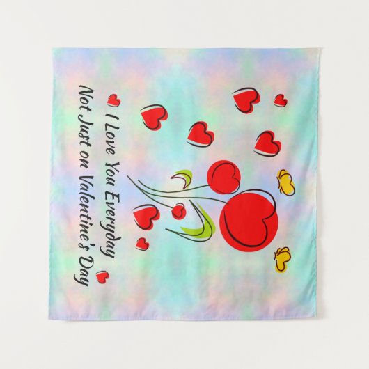 Valentijn van het rode hart wandkleed (Voorkant (horizontaal))