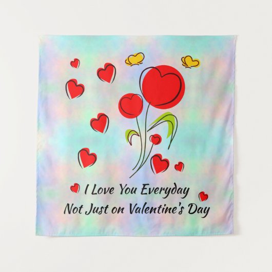 Valentijn van het rode hart wandkleed (Voorkant)