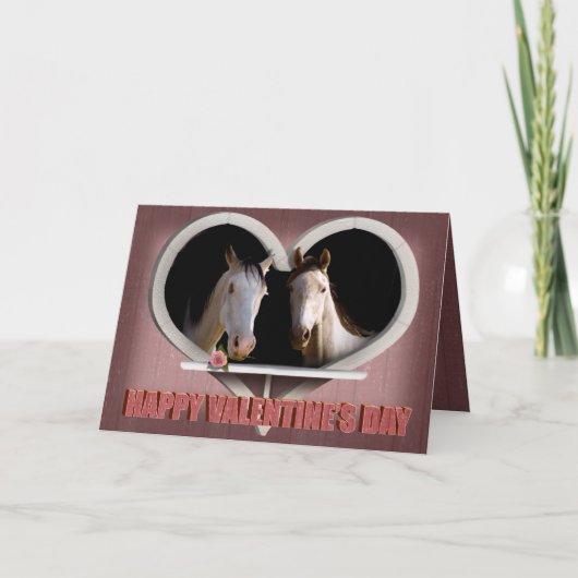 Valentijn van Horse Lovers Feestdagen Kaart (Voorkant)