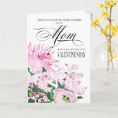 Valentijn van Pink Floral Bouquet voor mam Kaart (Gele Bloem)