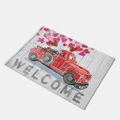 Valentijn van  Red Truck Harts Rustic Deurmat (Schuin)