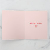 Valentijn van schattige roze en rode dansers kaart (Binnen)