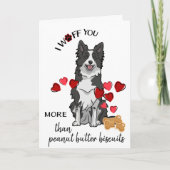 Valentijn van uw Border Collie Dog Love Biscuit Feestdagen Kaart (Voorkant)