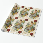 VALENTIJN VEILIG BLOWENDE BUBBELS, PANSIES, WAX SE CADEAUPAPIER (Uitgerold)