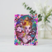 VALENTIJN VENETIAN MASKERADE MASKS EN CONFETTI FEESTDAGENKAART (Staand voorkant)