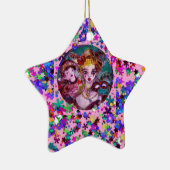 VALENTIJN VENETIAN MASKERADE MASKS EN CONFETTI KERAMISCH ORNAMENT (Rechts)