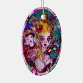 VALENTIJN VENETIAN MASKERADE MASKS EN CONFETTI KERAMISCH ORNAMENT (Rechts)