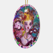 VALENTIJN VENETIAN MASKERADE MASKS EN CONFETTI KERAMISCH ORNAMENT (Links)