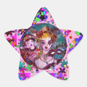 VALENTIJN VENETIAN MASQUERADE CONFETTI STER STICKER