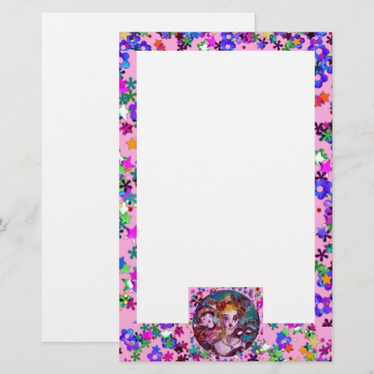 VALENTIJN VENETIAN MASQUERADE MASKS BRIEFPAPIER (Voorkant / Achterkant)