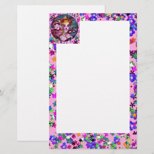 VALENTIJN VENETIAN MASQUERADE MASKS BRIEFPAPIER (Voorkant / Achterkant)