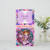 VALENTIJN VENETIAN MASQUERADE MASKS FEESTDAGENKAART (Staand voorkant)