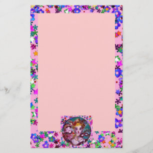 VALENTIJN VENETIAN MASQUERADE MASKS Roze Confetti Briefpapier