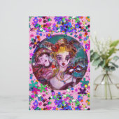 VALENTIJN VENETIAN MASQUERADE MASKS Roze Confetti Briefpapier (Staand voorkant)