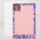 VALENTIJN VENETIAN MASQUERADE MASKS Roze Confetti Briefpapier (Voorkant / Achterkant)