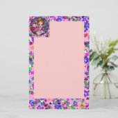 VALENTIJN VENETIAN MASQUERADE MASKS Roze Confetti Briefpapier (Staand voorkant)